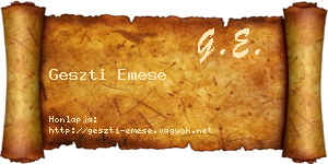 Geszti Emese névjegykártya